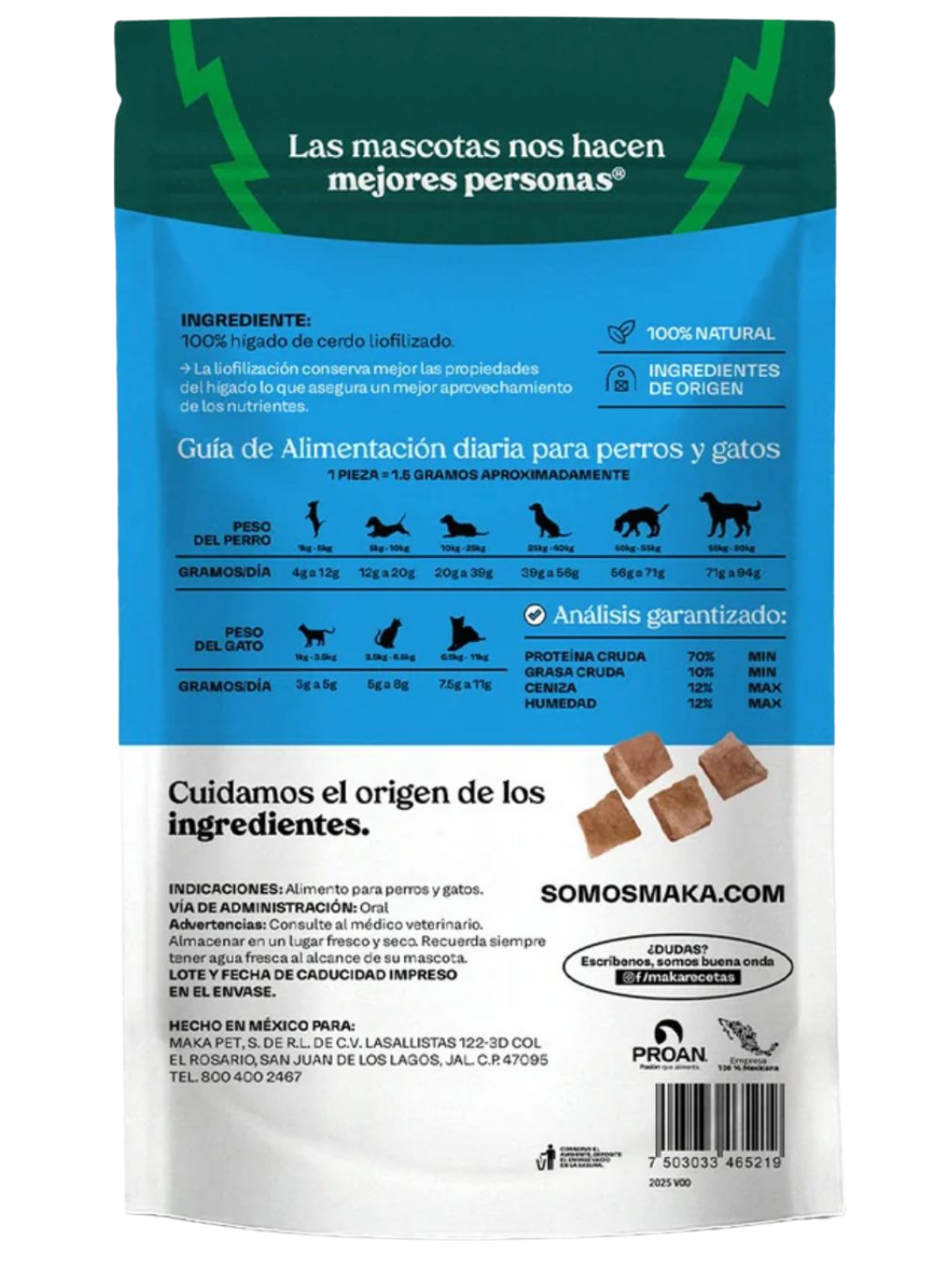 Premios de Hígado de Cerdo Liofilizado - Perros y Gatos