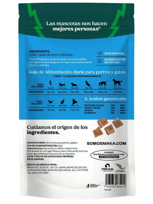 Premios de Hígado de Cerdo Liofilizado - Perros y Gatos
